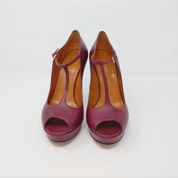 Gucci Leather Peep Toe Mary Jane's Size 36 - Picture 2 of 4